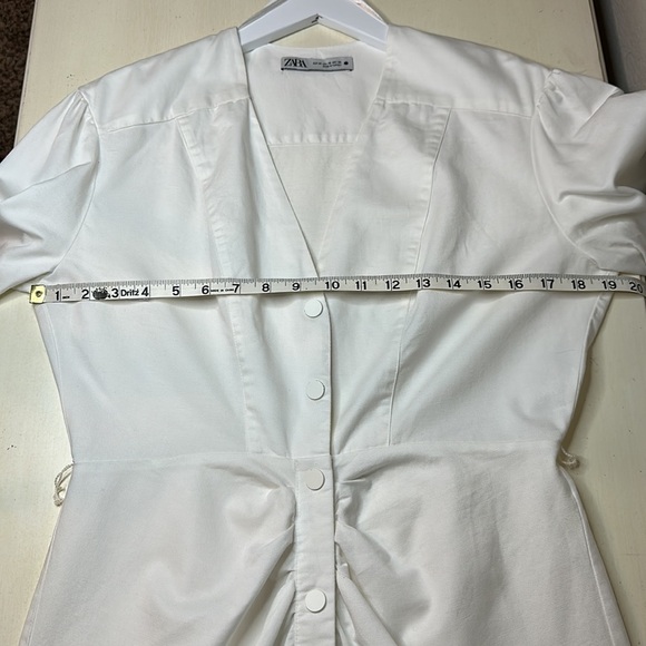 Zara Linen Blend V Neck Midi Dress Size XS - Picture 11 of 16